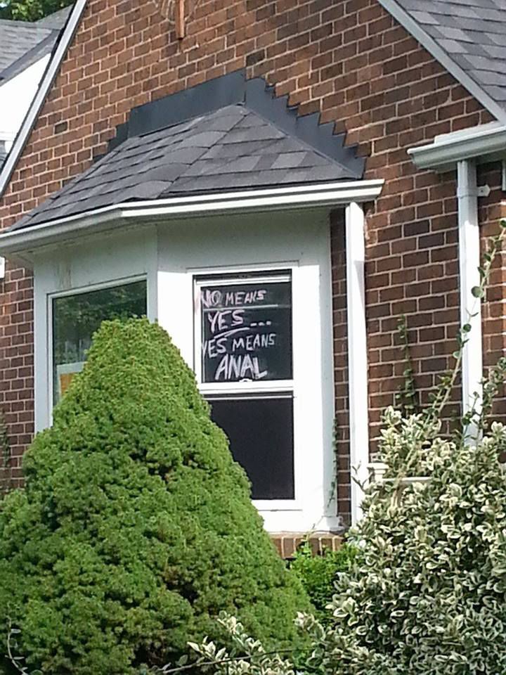 Vulgar window vandalism